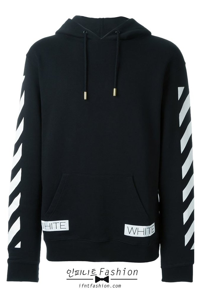 off white blue collar hoodie black