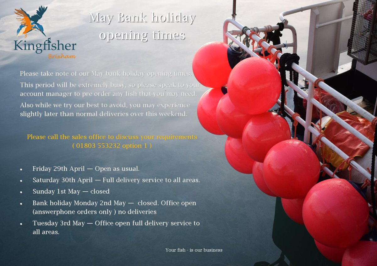 Kingfisher_BXM's tweet image. Its part 1 of the May bank holidays next Monday. Here is our opening hours over this busy period. #bankholiday