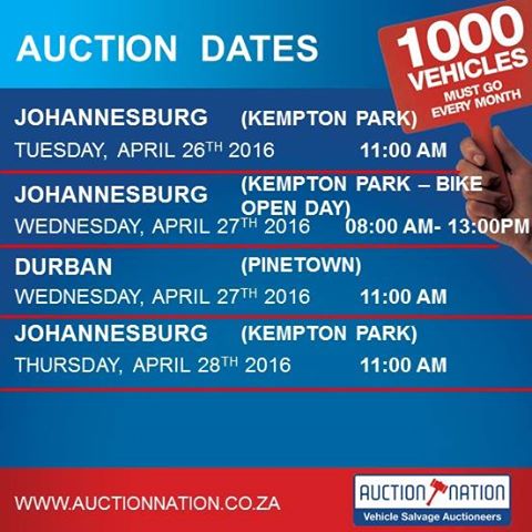 Come &amp; join us at this weeks Live Auctions.We are also having a #BikeOpenDay! bit.ly/1JIXfqj #JHB #DBN