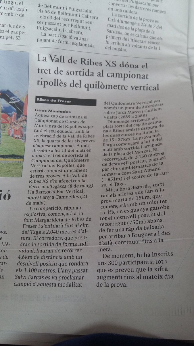 isaacmp16's tweet photo. La prèvia i la crònica de la @VDRibesXS en què @ericmoya88 va tornar a mostrar la seva qualitat com atleta. https://t.co/MTZsLIuuCU