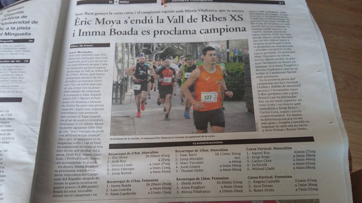 isaacmp16's tweet photo. La prèvia i la crònica de la @VDRibesXS en què @ericmoya88 va tornar a mostrar la seva qualitat com atleta. https://t.co/MTZsLIuuCU