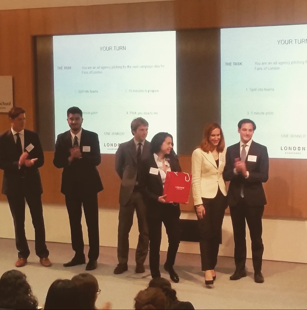 Congrats to the winning team who impressed us all with their 'James Bond experience' pitch #CassLS2016 #CassMBA