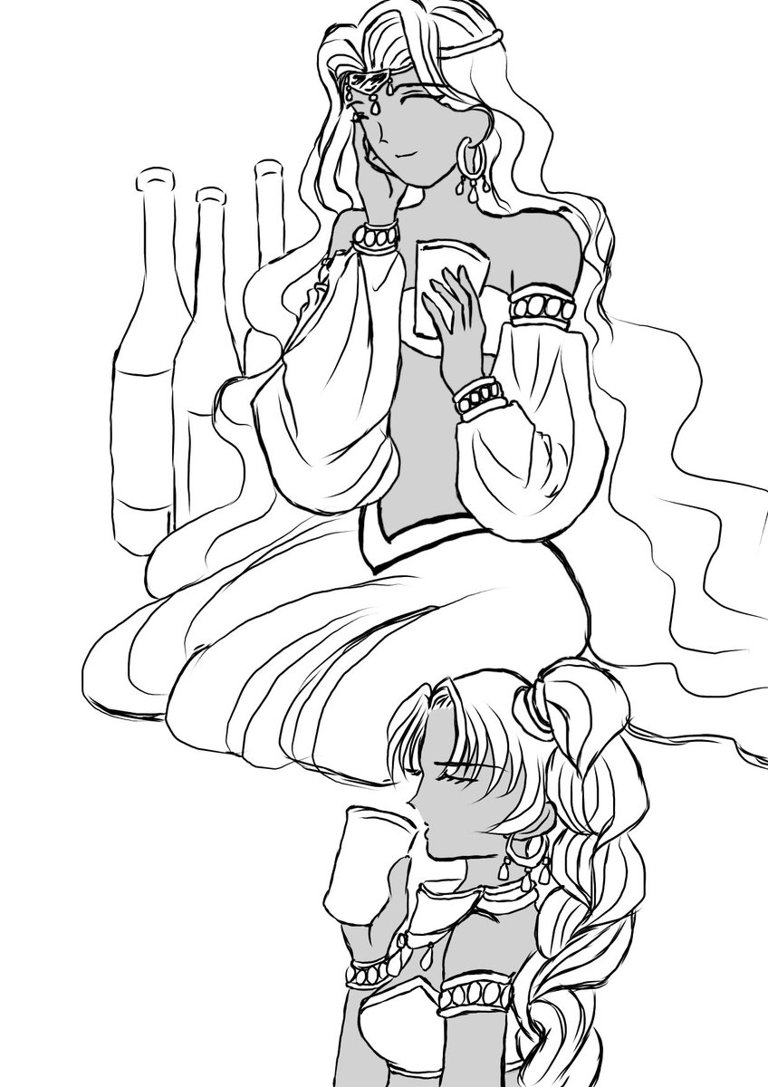 @akarikitaakari チゼータ姉妹。この二人(特にタトラ姉様)はかなりの酒豪だと思う。 
