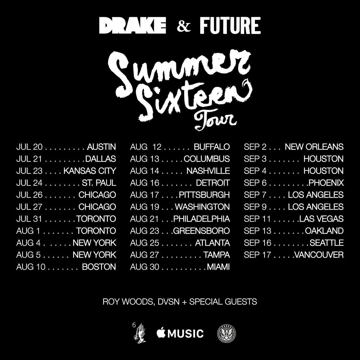 Drake, Future Announce Joint "Summer Sixteen Tour" 45s And 40s