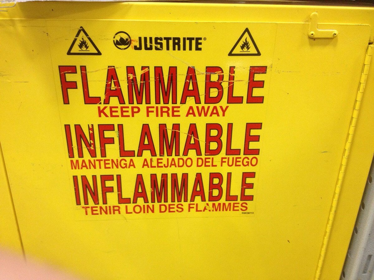 checkoutbrenda's tweet photo. If flammable means the same as inflammable, why doesn’t credible mean the same as incredible? https://t.co/MNEIrSD1zq