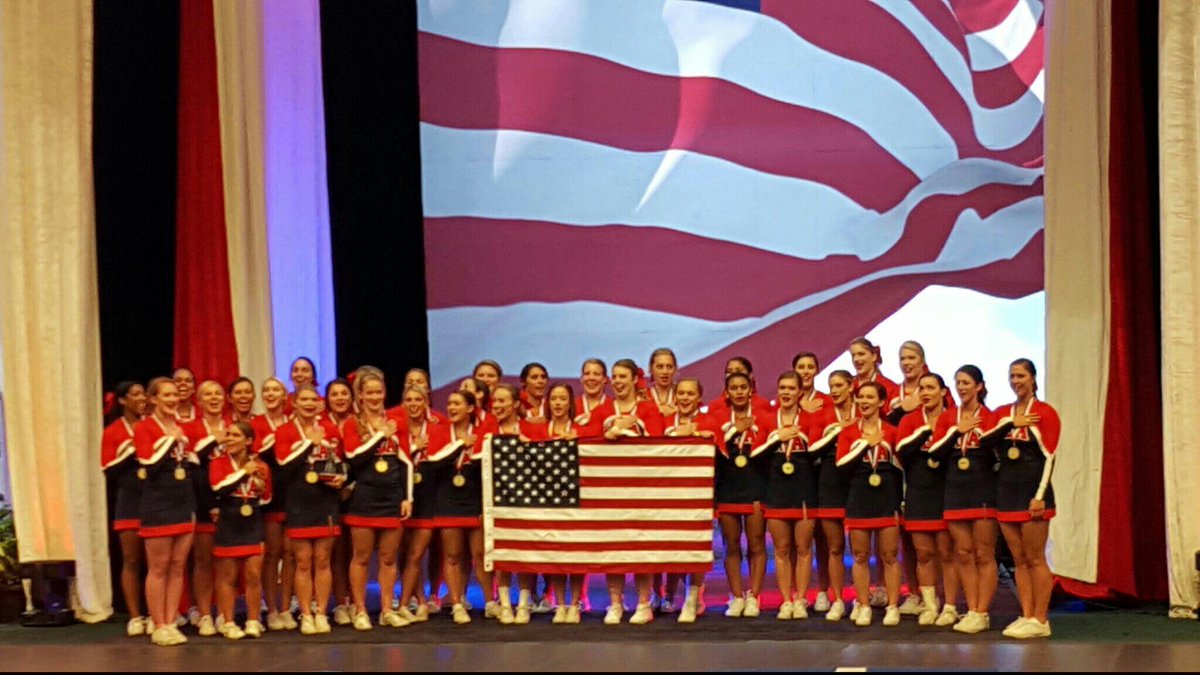 cheerleadermag's tweet photo. #USAallgirl and #USAcoed brought back gold from ICU Worlds! Check out the new blog: https://t.co/enn511mnMb https://t.co/z2NEDoG8AB