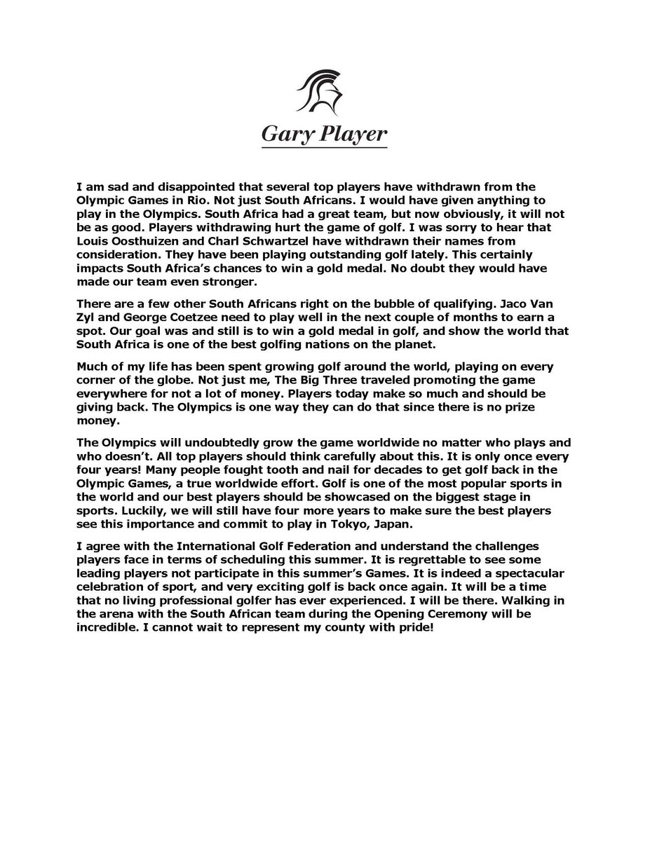 GARY PLAYER tweet media