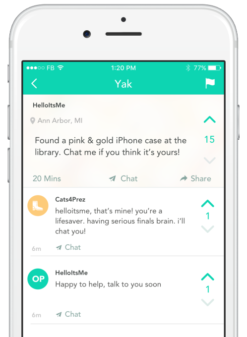appwerkx's tweet photo. Yik Yak tries to make a comeback with launch of private chat for iOS #chkitout  #YikYak https://t.co/yLn5ApJseM https://t.co/3dhA6YG6FR