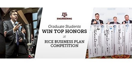 maysbusiness's tweet photo. RT @TAMUEngineering: .@TAMU grad students win grand prize at the #rbpc2016!!  https://t.co/lclV4eKuOg https://t.co/OlvauWXpPY