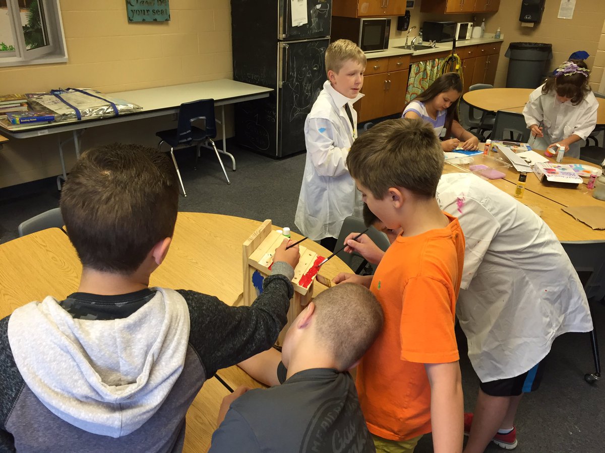 BES_PE's tweet photo. #ModifiedPEClub students working on gifts for our field trip to the retirement home next week! #KindnessCounts https://t.co/7leBAPEb9o
