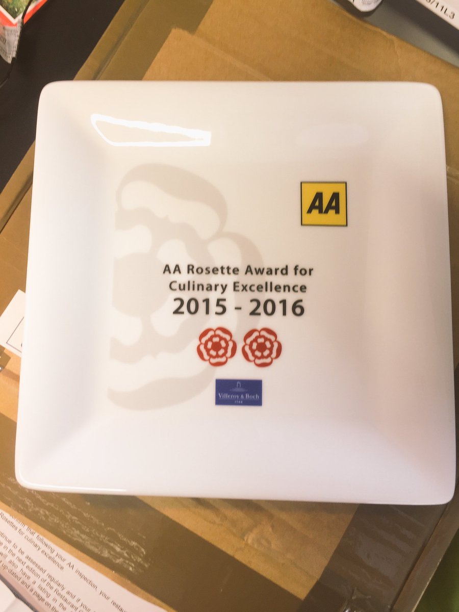 GothamChefs's tweet photo. It's official now! Rosette plate arrived today. Well done everyone! @HotelGotham  #2AA https://t.co/1BAQY7s8fP