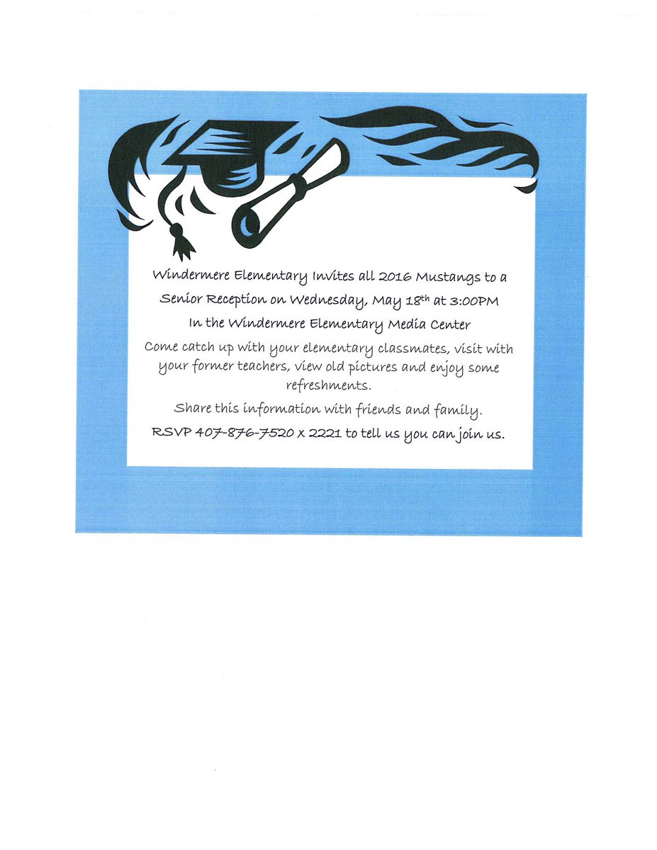 TFA_USGuidance's tweet photo. Attention @TFAClassof2016 
If you attended Windermere Elementary..... https://t.co/7SRqJXGITM