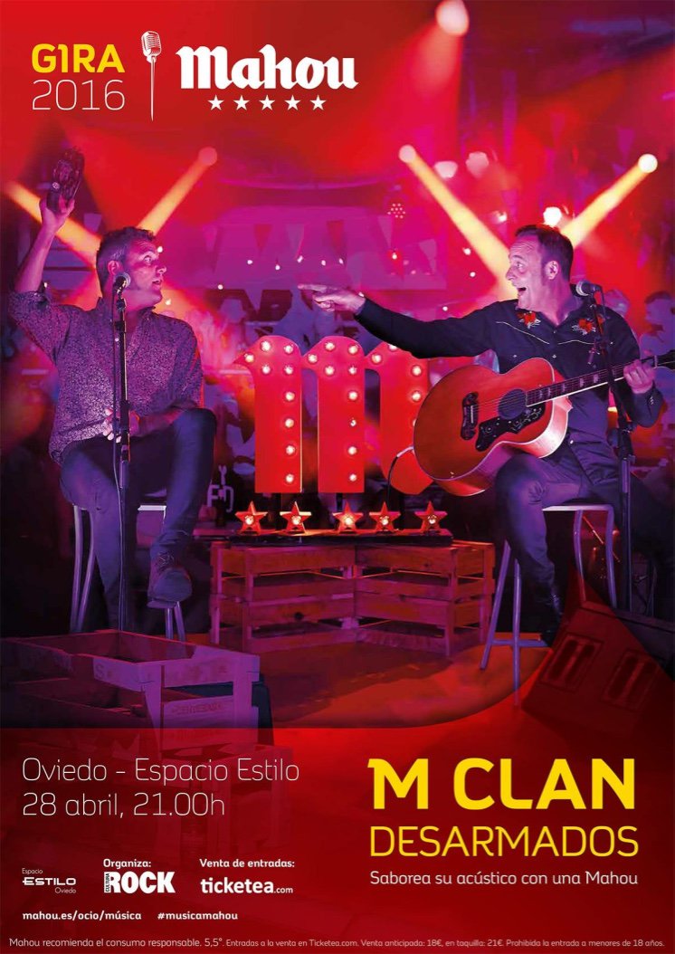 siapro's tweet image. Nos alegra comunicaros que este jueves día 28 estaremos sonorizando a los M Clan en Oviedo.
