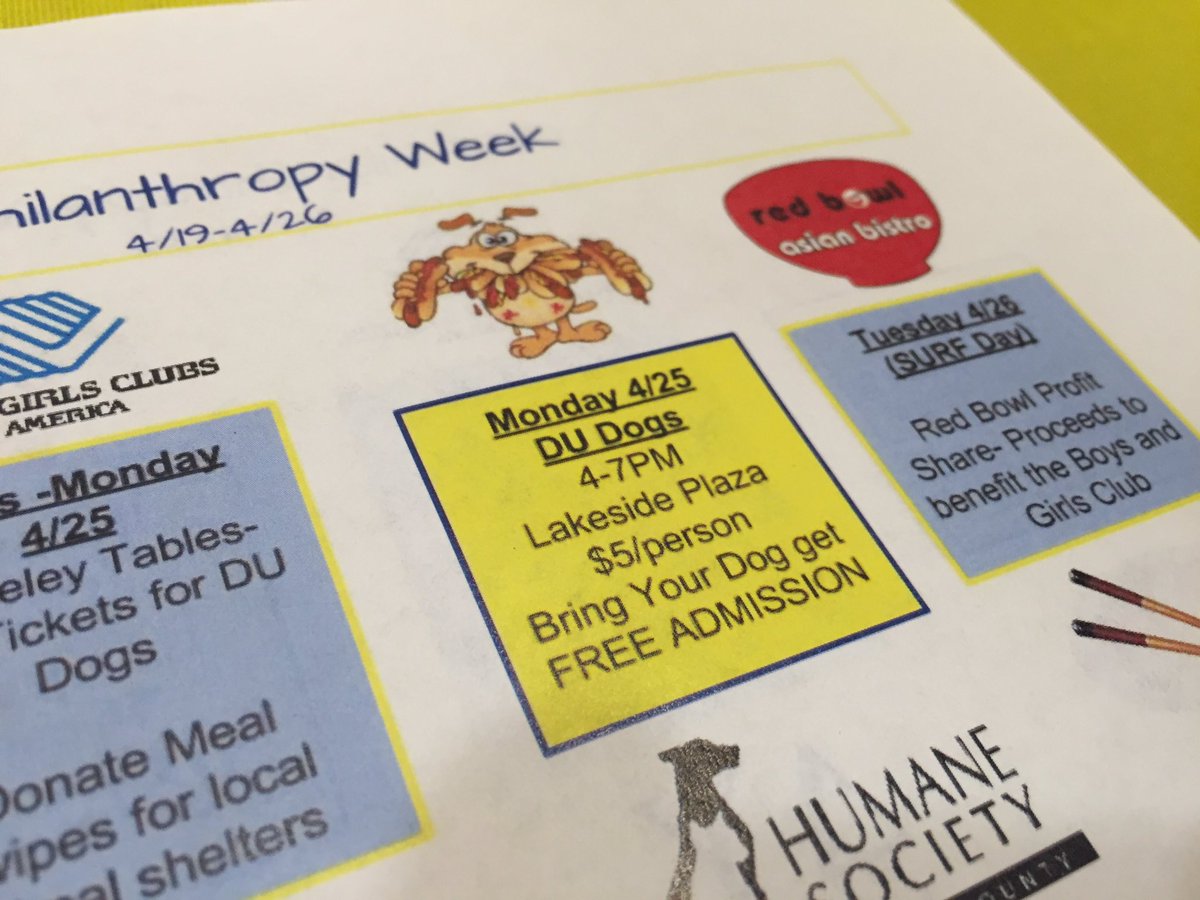 We're in Moseley all day! Stop by our table to buy #DUdogs tix. $5 = time with the dogs, a hot dog and a drink!