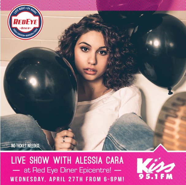 RedeyeDinerCLT's tweet photo. Join us on April 27th from 6-8pm for a live appearance with Alessia Cara in Charlotte's Epicentre! https://t.co/GSxIe9qpII