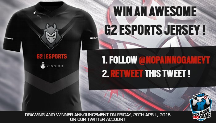 NoPainNoGameYT's tweet photo. RT + FOLLOW @NoPainNoGameYT TO WIN AN AWESOME @G2esports JERSEY ! #CSGO https://t.co/1tVEAVXESz