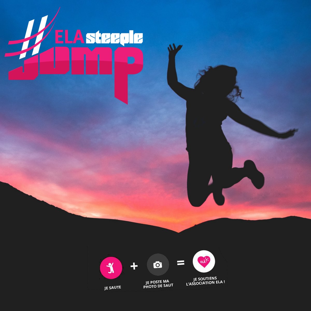 ELAOfficielle's tweet photo. Nous avons besoin de votre soutien. Postez une photo de jump avec #ELAsteepleJump pour faire grimper notre compteur. https://t.co/DnHqZYucUN