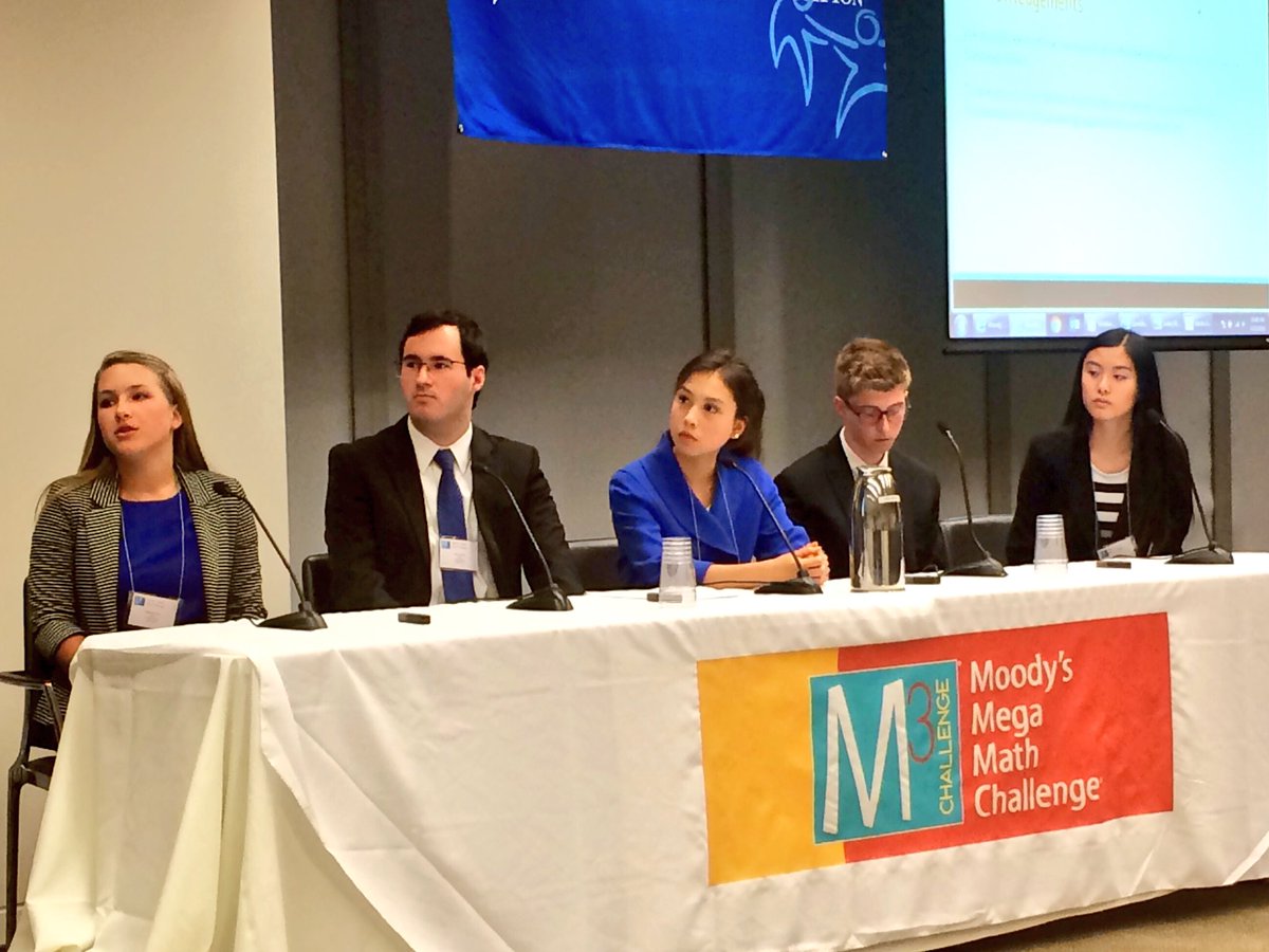 m3challenge's tweet photo. .@lasalleacadri students answering questions from #M3Challenge judges about their math modeling strategies https://t.co/wNRyvMvIxi