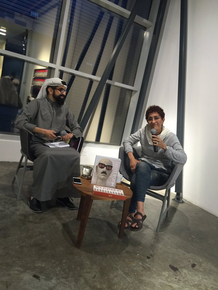 Huda Lutfi at @thethirdlinedxb with <a href="/sultanalqassimi/">سلطان القاسمي</a>