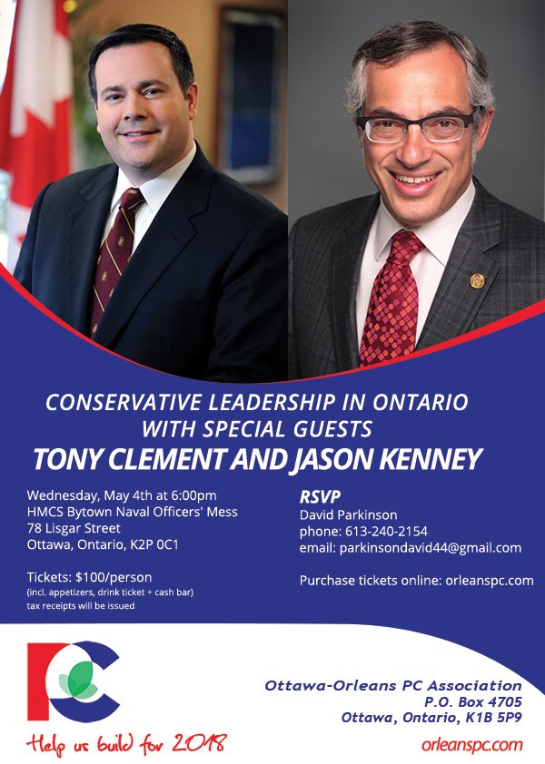 Don't forget to buy your tickets! Visit orleanspc.com.  Great event with great company #cdnpoli #Orleans