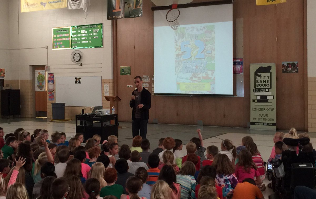 JanaCParker's tweet photo. Ss were excited to hear @andygbooks this morning as part of the #treehousebooktour https://t.co/eXGhK5Q2ui