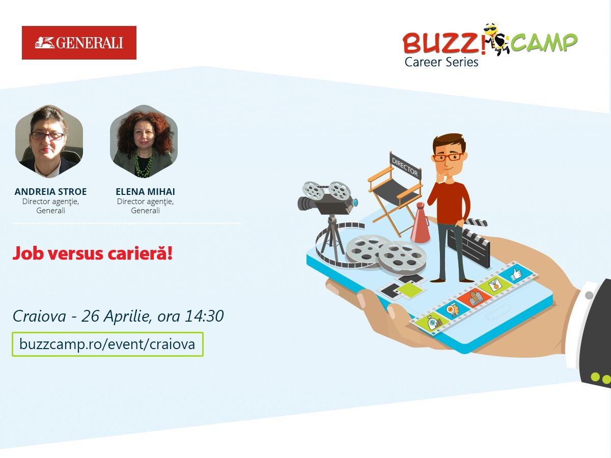 Echipa <a href="/GENERALI_es/">GENERALI España</a> vine la BuzzCamp să te inspire! Înscrie-te acum! buzzcamp.ro/event/craiova/…