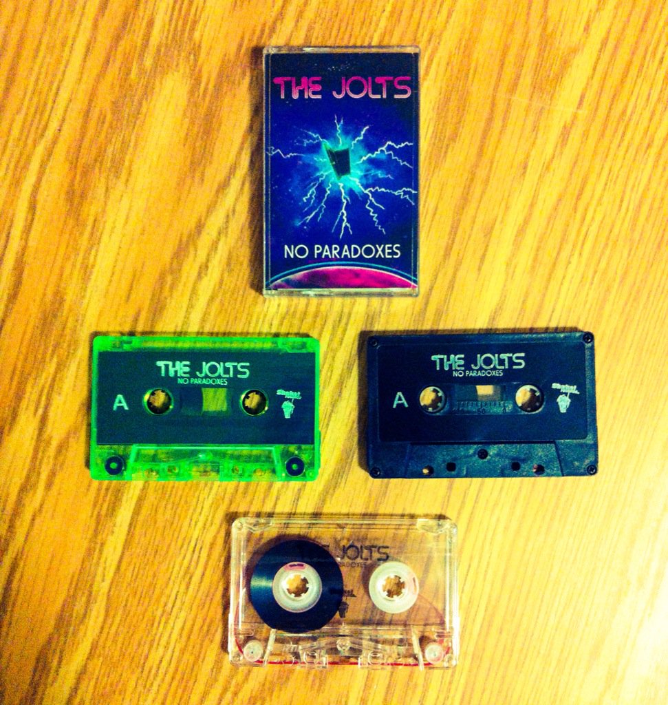 shakerecs's tweet photo. THE JOLTS 'NO PARADOXES! ON TRANSPARENT GREEN, BLACK, and CLEAR TAPES!!! @ElectrifyingRNR #Vancouver #BC https://t.co/A1UcR4SszZ