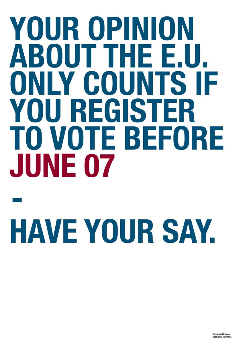 thelostprairie's tweet photo. Wolfgang Tillmans supports the #remain campaign with call to register your vote @StrongerIn https://t.co/QUPKAaKq5X https://t.co/V8MuVcdWW5