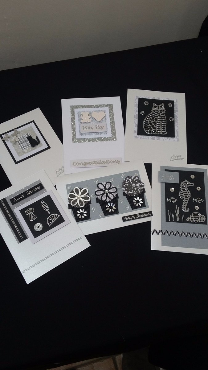 Cox117Cox's tweet photo. Today's creations-to see more of my cards visit https://t.co/UjpYGcgNiu #MainlyMonochrome #handmadecards #patchwork https://t.co/6PvNf1ezGe