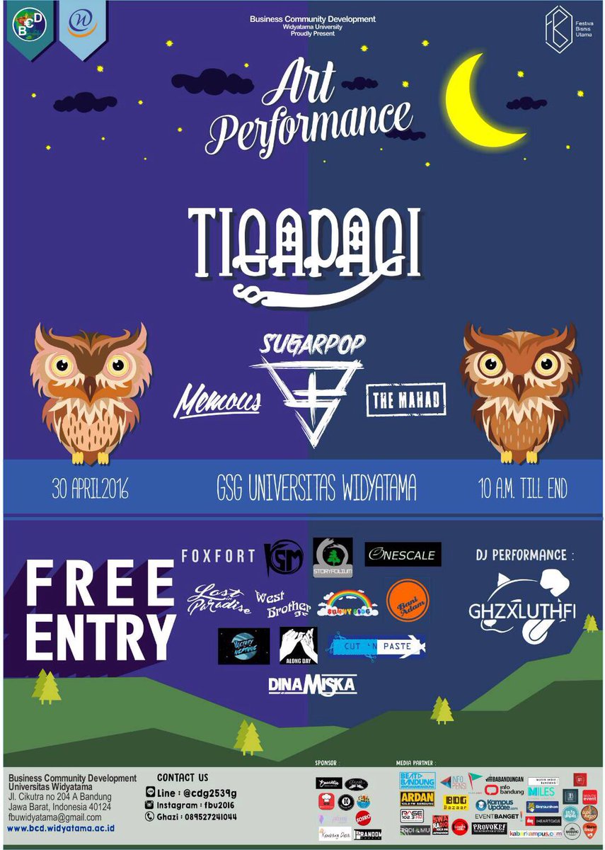 30 Apr'16: #FBU2016 || at GSG Widyatama || w/ <a href="/tigapagi/">Tigapagi</a> <a href="/sugarpopmusic/">SYBPDP ganti nama</a> <a href="/Memousband/">MEMOUS BAND</a> <a href="/themahad/">The Mahad</a> etc.|| <a href="/BCD_Utama/">BCD UTama</a>