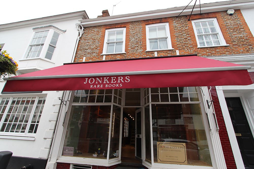 koverit's tweet image. The Awning fabric we put up for Jonkers looks fantastic, Good luck @jonkersrarebook for your shop opening!