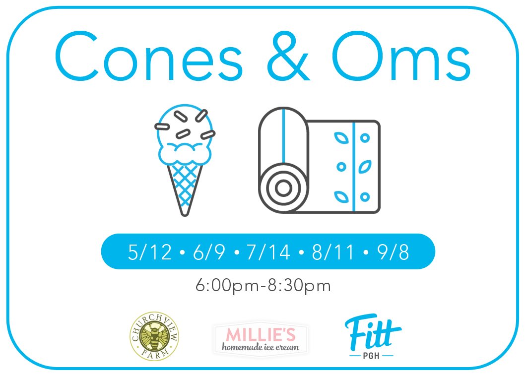Tickets for Cones and Oms are on sale now - bit.ly/conesoms  - Ice cream and Yoga....