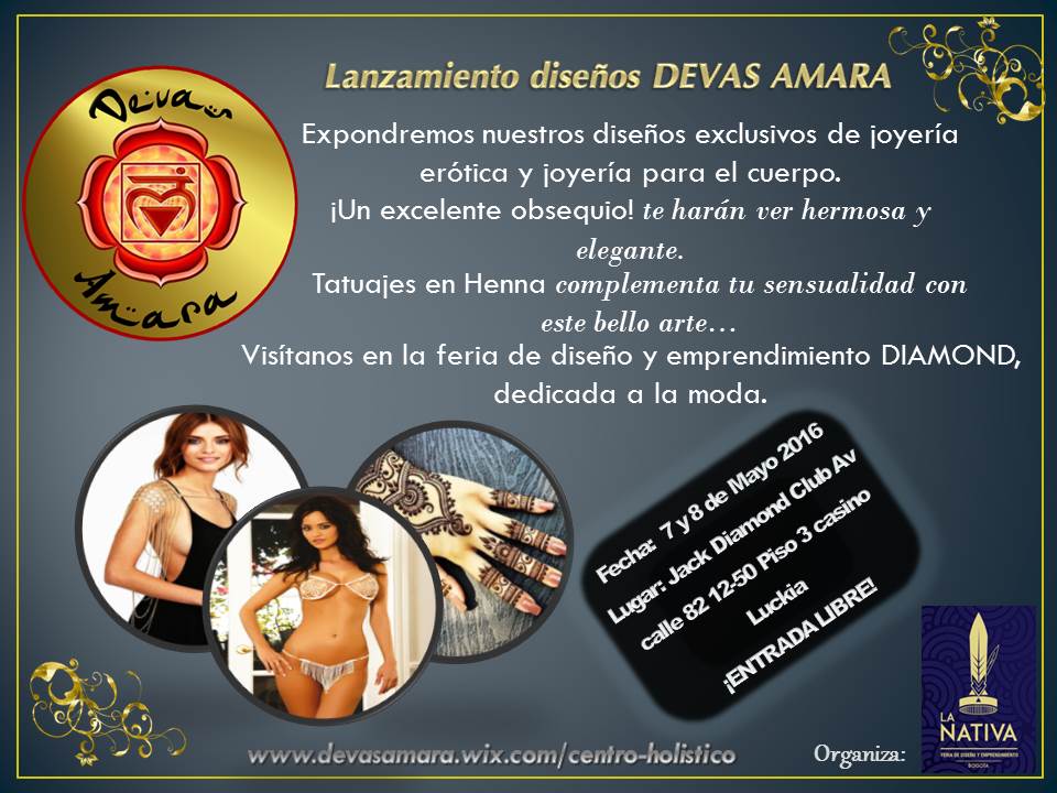 devas_amara's tweet image. Lanzamiento diseños exclusivos 
joyería para el cuerpo y joyería erótica #Bogotá #feria #diadelamadre #joyas