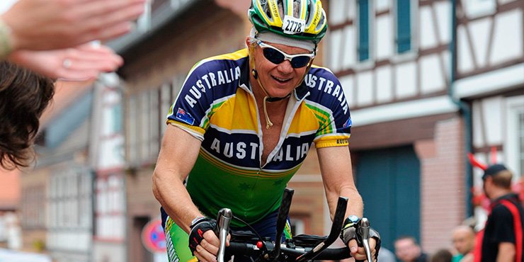 IRONMANtri's tweet photo. 63-year-old Peter Vaughan will clock his 100th IRONMAN finish next week in Port Macquarie: https://t.co/KV6yGsxkJU https://t.co/dfQNzalNM9