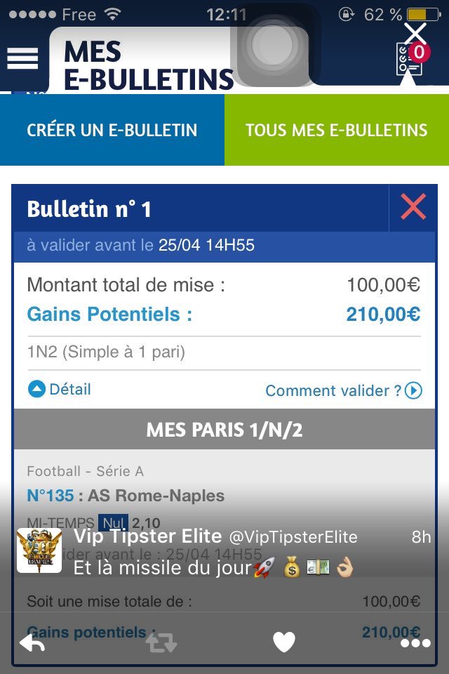 PronosElite's tweet image. La reprise du VIP qui commence avec une missile côté à 2,1@✅💰💶👌🏼