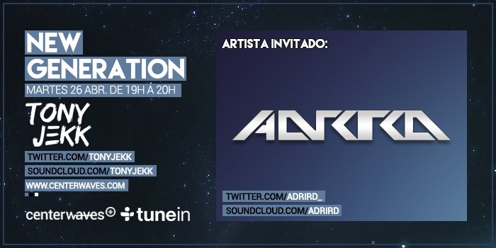 ¡Mañana tendremos con nosotros a @AdriRd_! Ojo que trae muchas novedades! De 19h a 20h en centerwaves.com