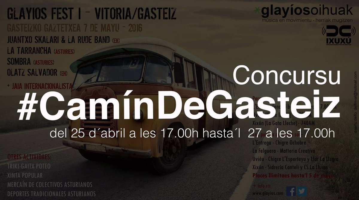 Nun t'enterasti tovía? pasa per esti link al nuestru FB y gana un viaxe #CamínDeGasteiz ! facebook.com/glayios/photos…