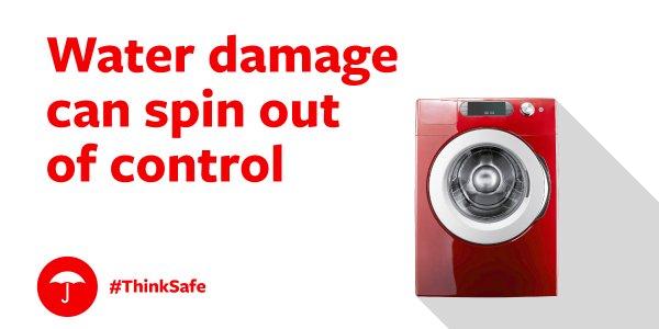 Travelers's tweet image. Help prevent water damage by maintaining your washing machine hoses. More tips: travl.rs/1TmWWJd #ThinkSafe