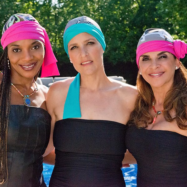 SurvivorRoom's tweet photo. New Bandiva Swim Caps! 8 designs &amp; endless ways to tie this fashionable cap! #FreeShipping 
https://t.co/3hrWJln7AA https://t.co/GklnRzDvzq