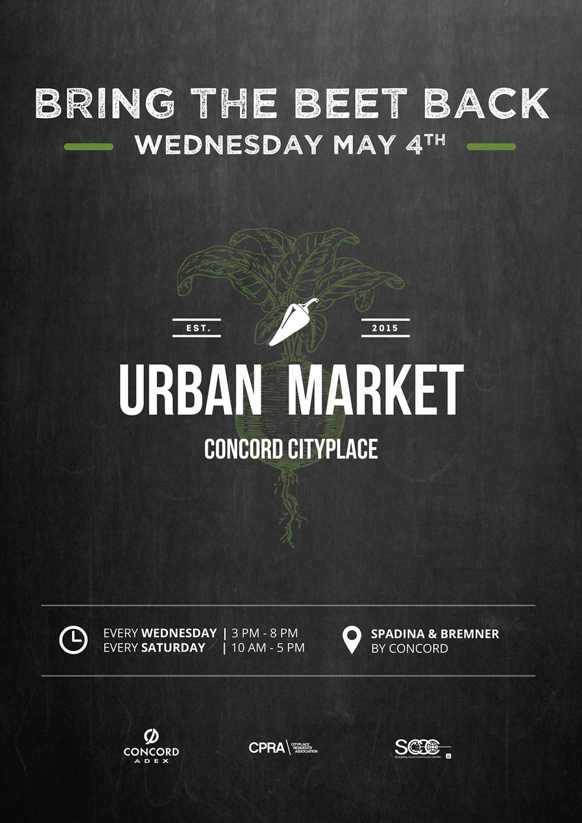 ScaddingKitchen's tweet image. #cityplaceurbanmkt16 is coming to 23 spadina ave season starts may 4 #Toronto