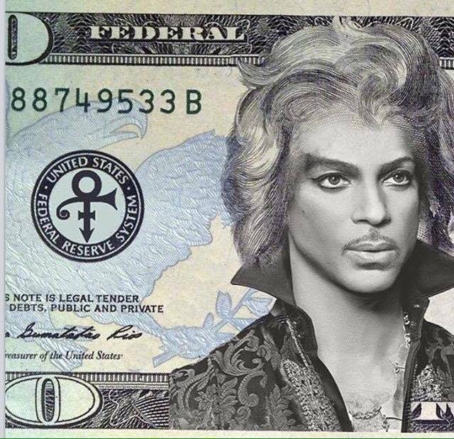 FretlessMonster's tweet photo. "They should put #Prince on the $20 bill &amp; call it $19.99. It's "The bill formerly known as a twenty." ~ Leila Estes https://t.co/tHw3Fj9gg5