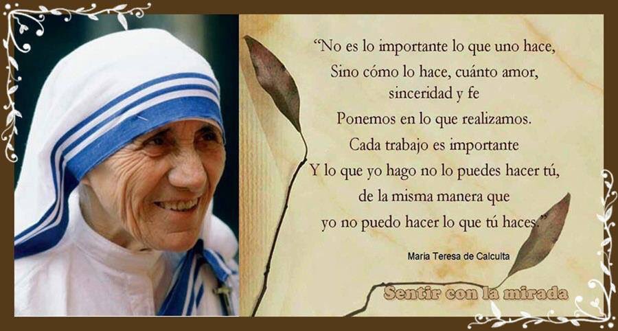 BelenArcones's tweet photo. No es lo importante lo que uno hace, sino cómo lo hace, cuánto amor, sinceridad y fe ponemos en lo que realizamos https://t.co/CIKKY5af7b