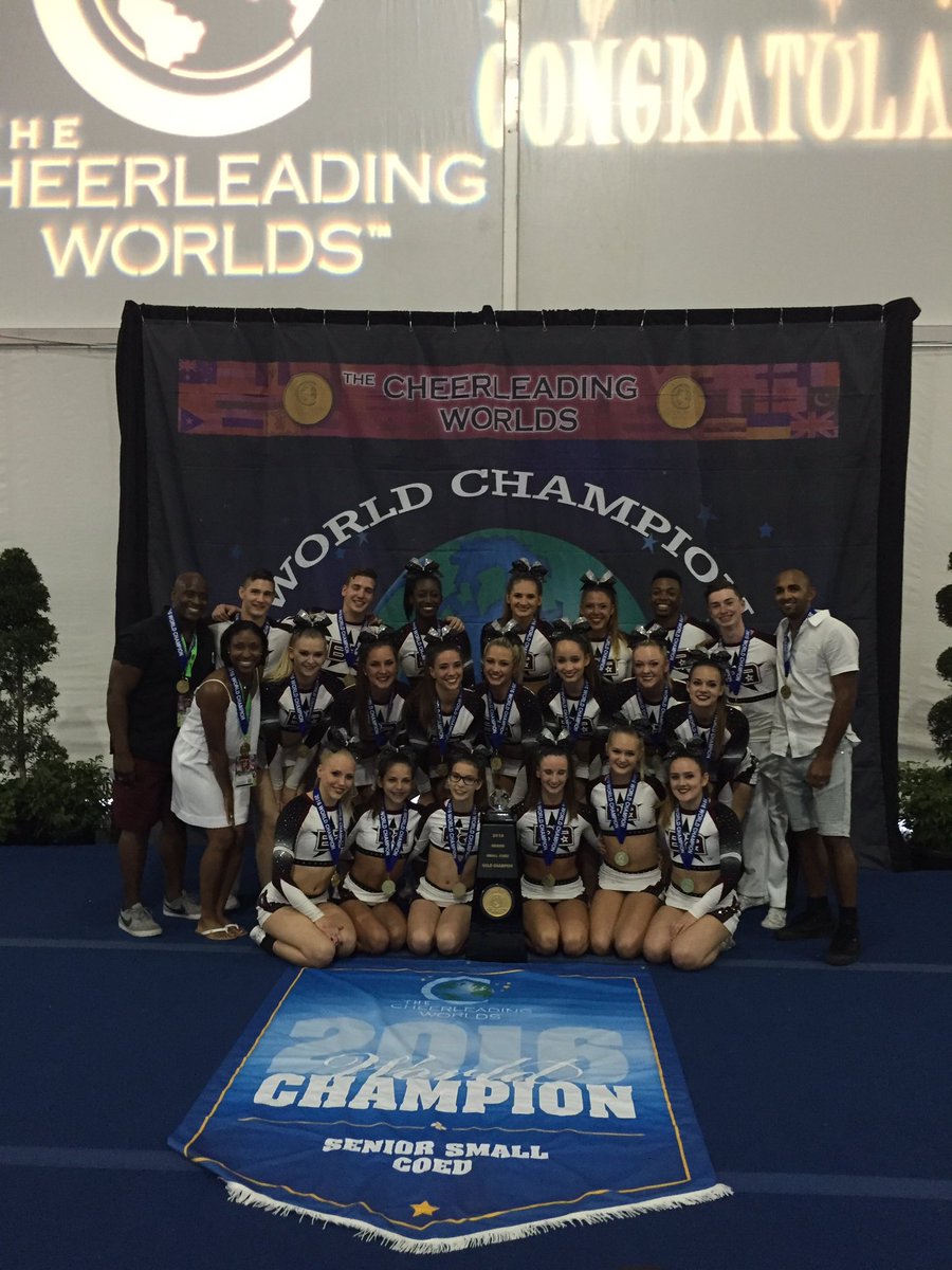 USASFcheer's tweet image. Congratulations to the New World Champions in Small Coed Brandon Allstars Black! #worlds2016
