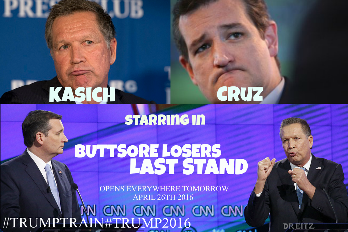 FloridaB0y74's tweet photo. @tedcruz @JohnKasich @realDonaldTrump #LyingTed #BasicKasich #1and38 #MathematicallyEliminated #NoPath #DropOutCruz https://t.co/UPE8RQB08v