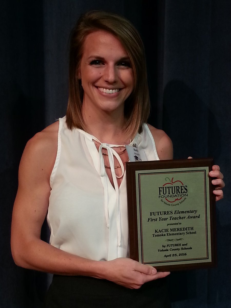 FUTURES_Inc's tweet image. Congratulations Kacie Meredith from Tomoka Elementary who received FUTURES 2016 Elementary First Year Teacher Award!