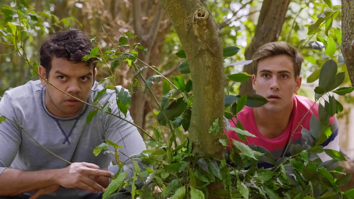 neighbours's tweet image. Nate and Aaron edge closer to uncovering their mystery #Neighbours
