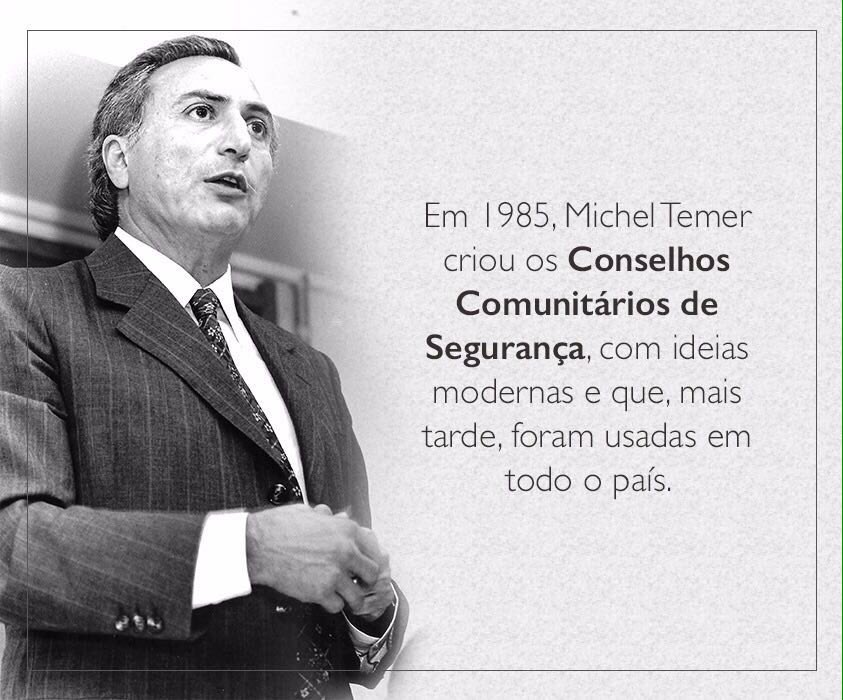 FlaPassaglia's tweet photo. MICHEL TEMER | Segurança 

#UnidosComBrasil #PMDBSP #MichelTemer #Segurança https://t.co/J38usejSuO