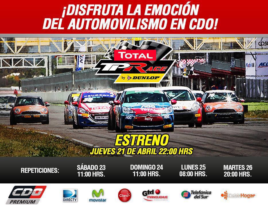 FamiliaPais's tweet photo. Mañana repetición #TPRace Martes 26 Abril 20:00 hrs @total_chile con @canal_CDO @cehachei_tv @panchoeguiluz https://t.co/RYganhr2IM