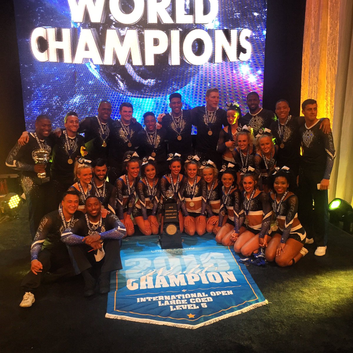 discoverCHEER's tweet photo. CONGRATULATIONS GOLD CHAMPIONS OF LRGIOC5 #Worlds2016 🌎

CHEER ATHLETICS WILDCATS! 
https://t.co/bYegK6bGA7 https://t.co/Y1USQtH27j
