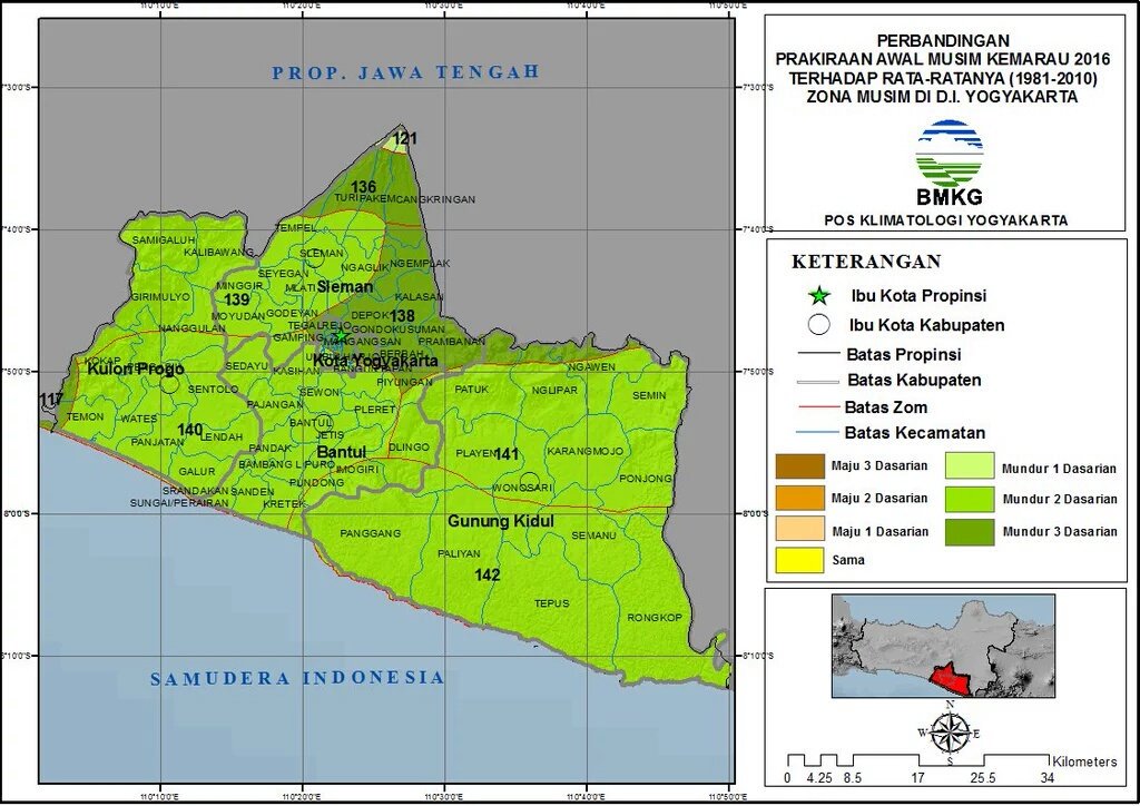 Umumnya Awal Musim Kemarau 2016 di DIY mundur 2 hingga 3 dasarian @InfoIklim  <a href="/StaklimJogja/">BMKG Staklim Jogja</a>